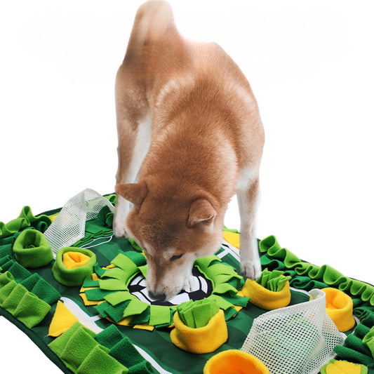 Interactive Pet Snuffle Mat, Soccer Field Design, 27.6 x 19.7 inches, Training and Feeding Toy for Dogs and Cats Custailmize